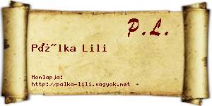 Pálka Lili névjegykártya